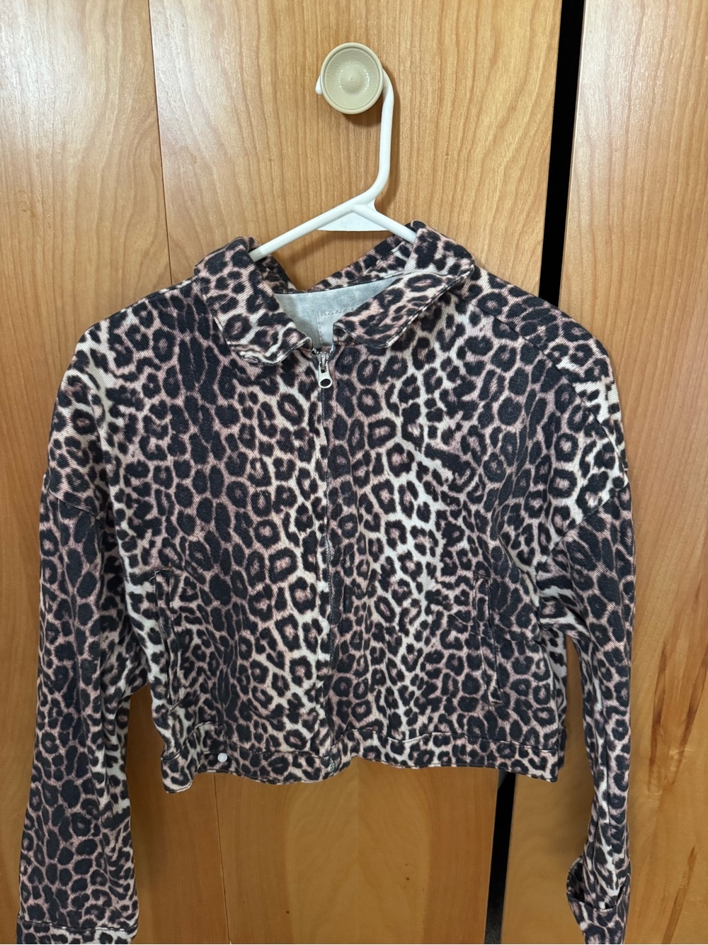 PacSun women's  Leopard Zip-Up Jacket - Brown & Black